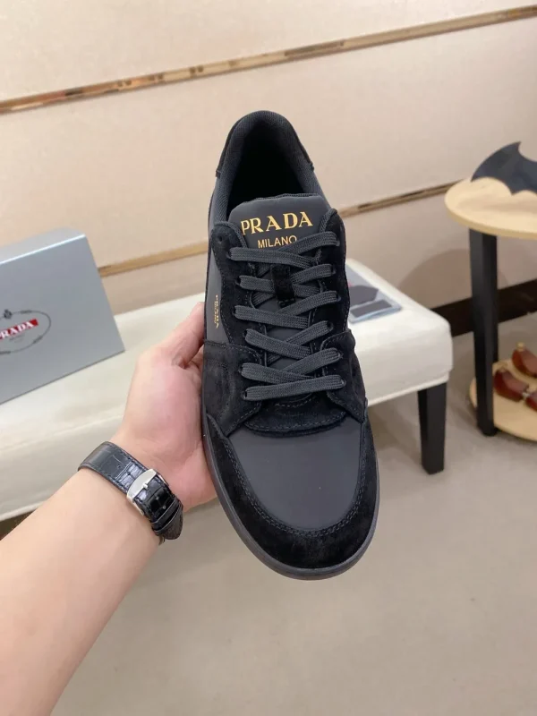 Prada Downtown Men's Black Leather Sneakers