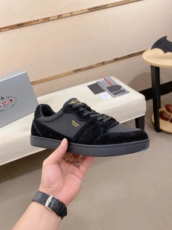 Prada Downtown Men's Black Leather Sneakers