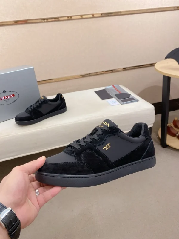 Prada Downtown Men's Black Leather Sneakers