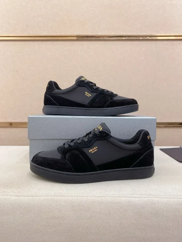 Prada Downtown Men's Black Leather Sneakers