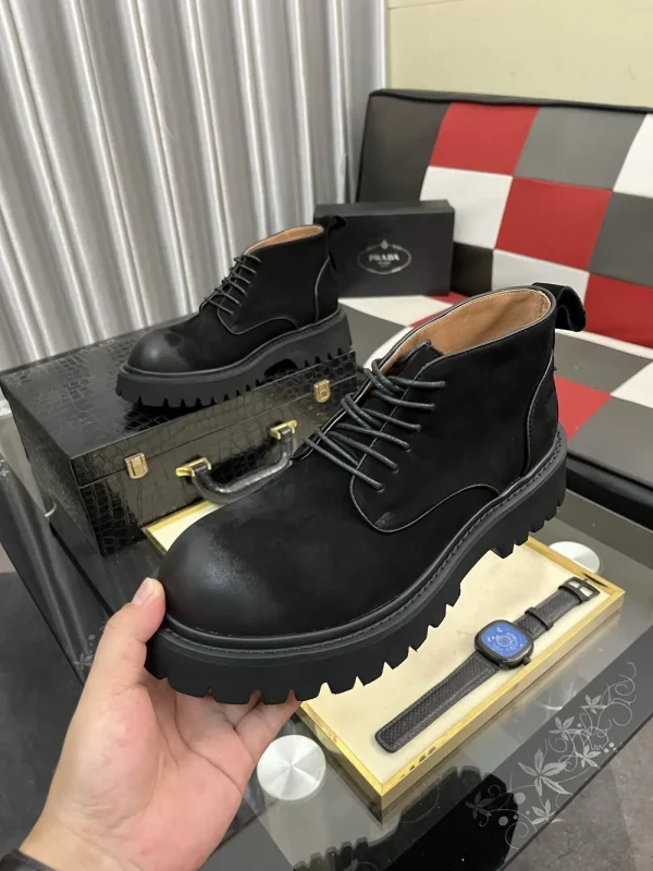 Prada Monolith Men's Black Leather Boot