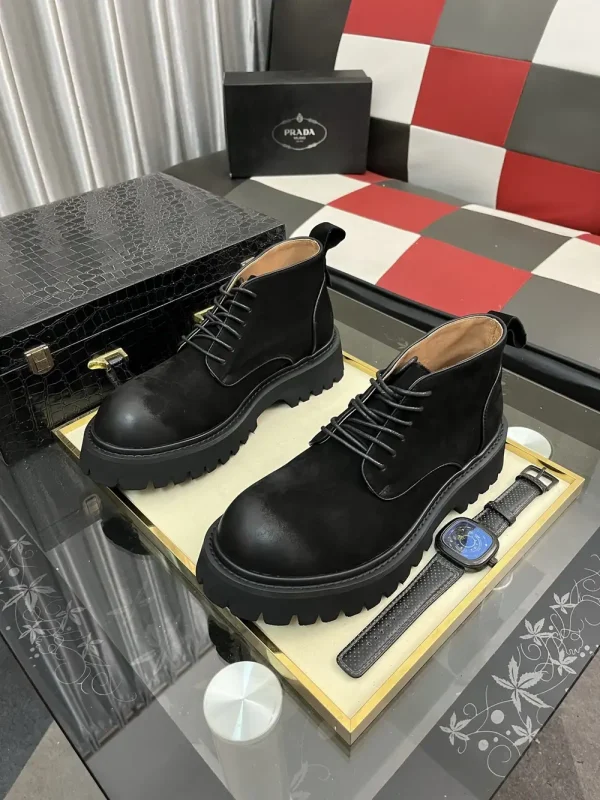 Prada Monolith Men's Black Leather Boot
