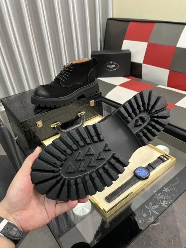 Prada Monolith Men's Black Leather Boot