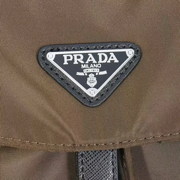 Prada Re-nylon & Leather Men's Olive Backpack
