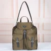 Prada Re-nylon & Leather Men's Olive Backpack