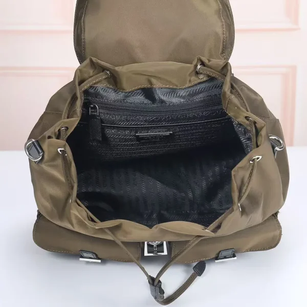 Prada Re-nylon & Leather Men's Olive Backpack