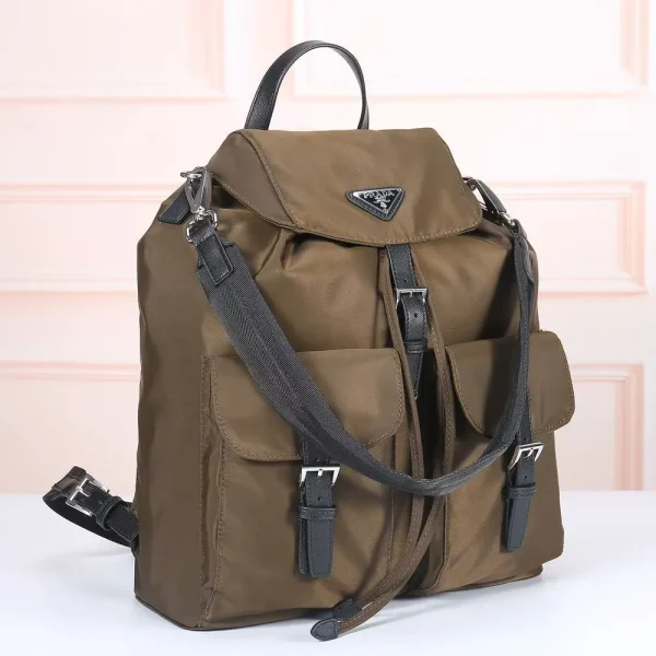 Prada Re-nylon & Leather Men's Olive Backpack