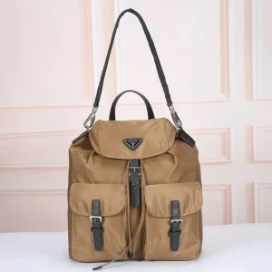 Prada Re-Nylon Men's Backpack in Camel Brown