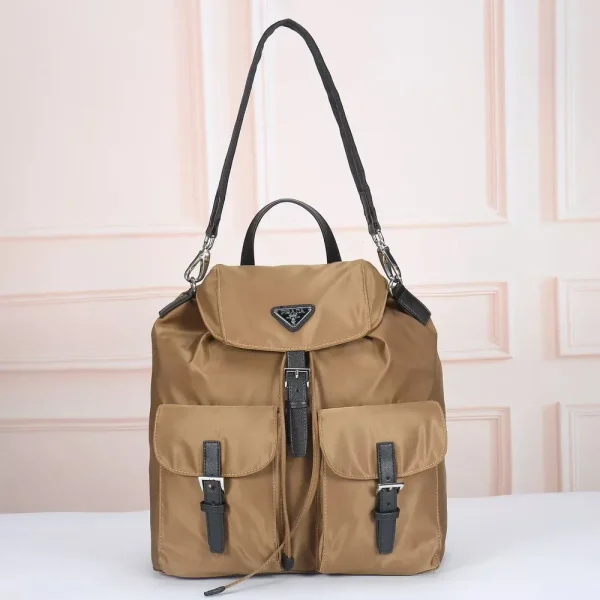 Prada Re-Nylon Men's Backpack in Camel Brown