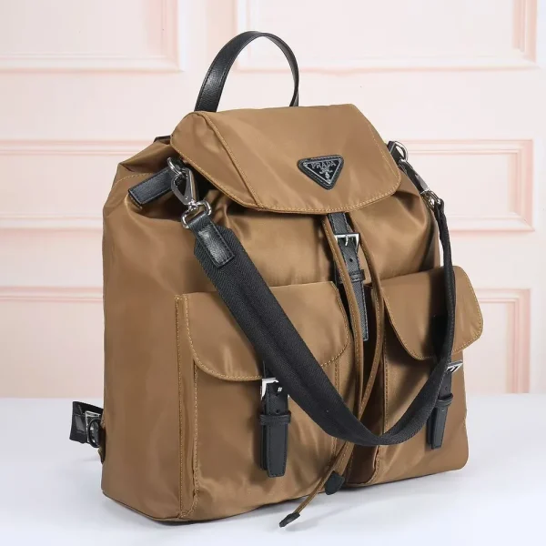 Prada Re-Nylon Men's Backpack in Camel Brown