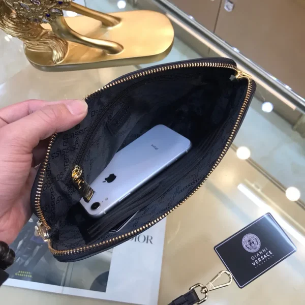Versace La Medusa Black Leather Clutch