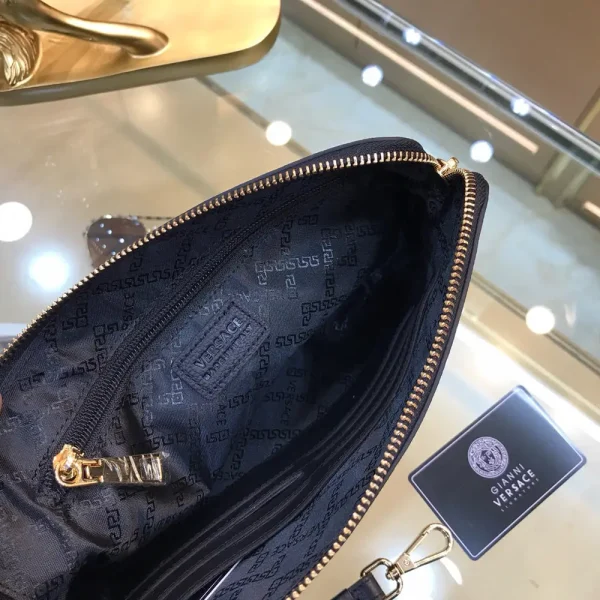 Versace La Medusa Black Leather Clutch