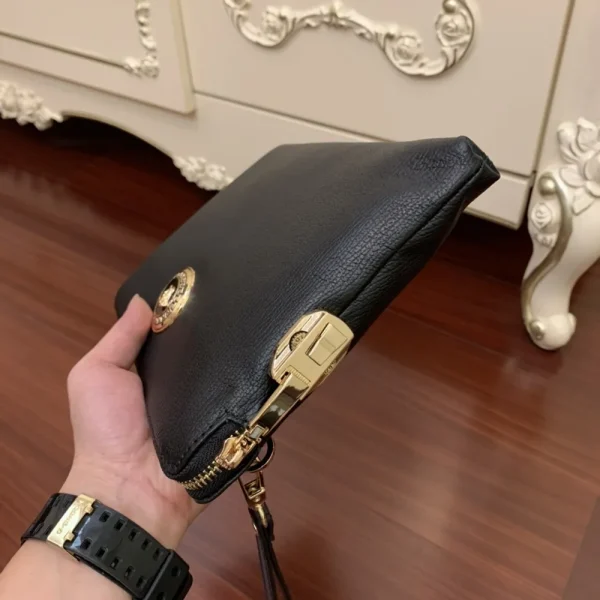 Versace La Medusa Men's Black Leather Clutch