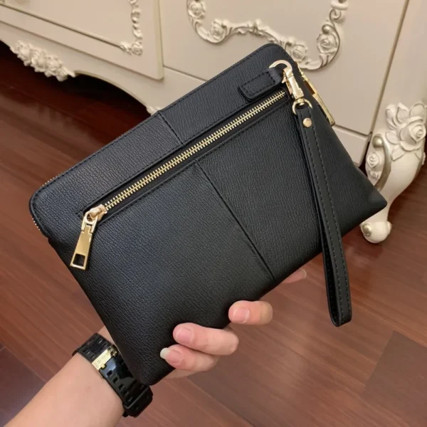 Versace La Medusa Men's Black Leather Clutch