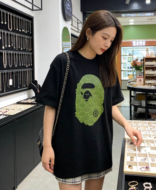 A Bathing Ape (BAPE) College Monogram Ape Head Relaxed Fit Tee- Black