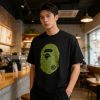 A Bathing Ape (BAPE) College Monogram Ape Head Relaxed Fit Tee- Black
