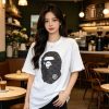 A Bathing Ape (BAPE) College Monogram Ape Head Relaxed Fit Tee- White