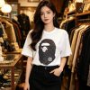 A Bathing Ape (BAPE) College Monogram Ape Head Relaxed Fit Tee- White