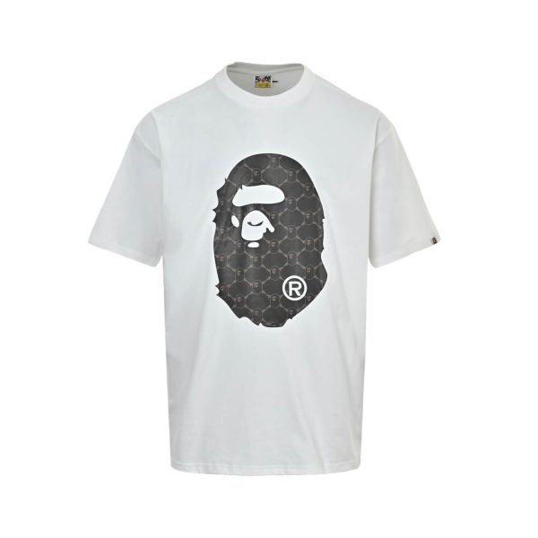 A Bathing Ape (BAPE) College Monogram Ape Head Relaxed Fit Tee- White