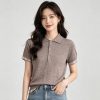 Acne Studios Layered Wool Knit Polo Shirt- Light Brown Melange