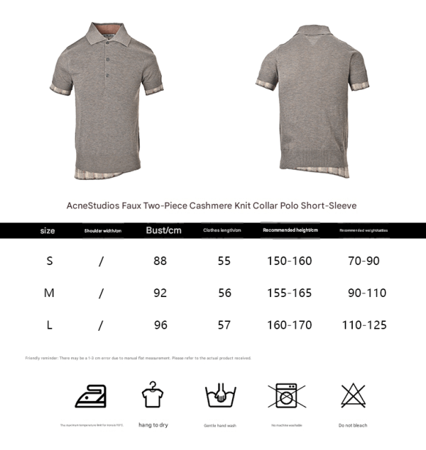 Acne Studios Layered Wool Knit Polo Shirt- Light Brown Melange