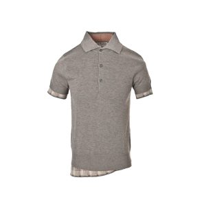Acne Studios Layered Wool Knit Polo Shirt- Light Brown Melange (11) Acne Studios Layered Wool Knit Polo Shirt- Light Brown Melange