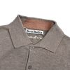 Acne Studios Layered Wool Knit Polo Shirt- Light Brown Melange