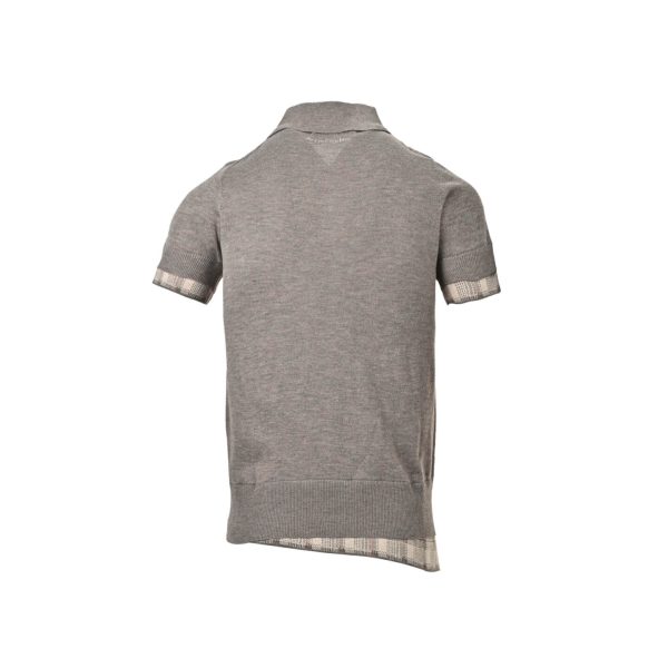 Acne Studios Layered Wool Knit Polo Shirt- Light Brown Melange