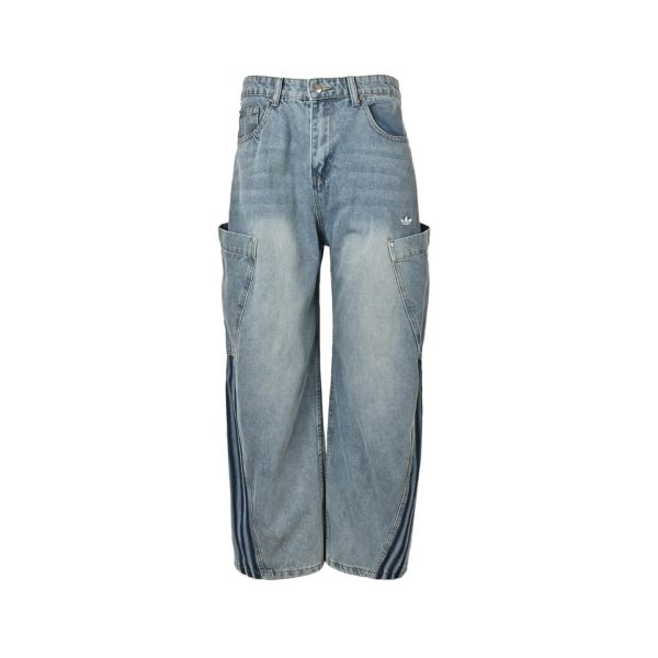 Adidas Originals Adilenium Denim Joggers- Mid Blue