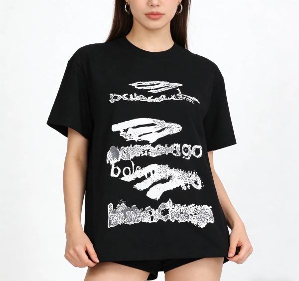 Balenciaga Scribble Graphic T-shirt- Black