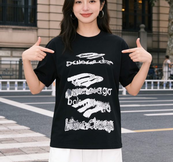 Balenciaga Scribble Graphic T-shirt- Black