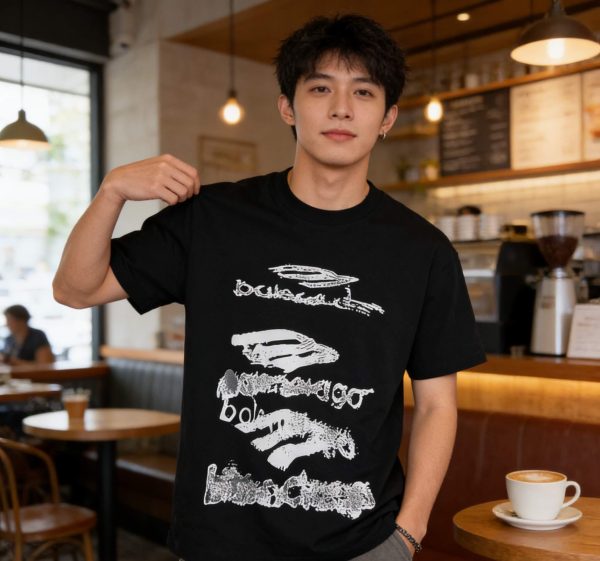 Balenciaga Scribble Graphic T-shirt- Black