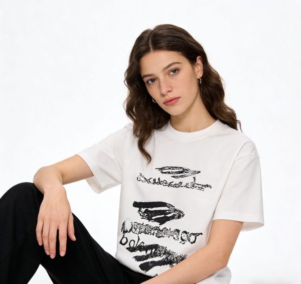 Balenciaga Scribble Graphic T-shirt- White
