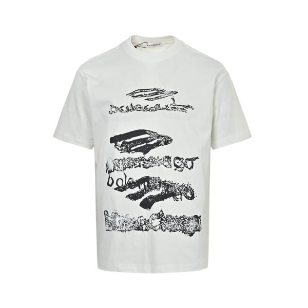 Balenciaga Scribble Graphic T-shirt- White