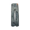 Chrome Hearts Cross Patch Denim Jeans-Washed Blue