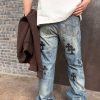Chrome Hearts Cross Patch Denim Jeans-Washed Blue