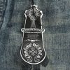 Chrome Hearts Cross Patch Denim Jeans-Washed Blue