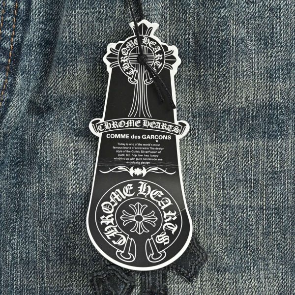 Chrome Hearts Cross Patch Denim Jeans-Washed Blue