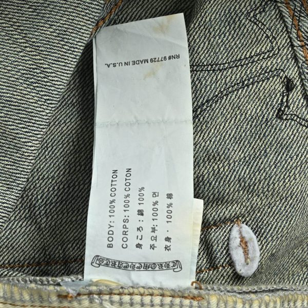 Chrome Hearts Cross Patch Denim Jeans-Washed Blue