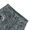 Chrome Hearts Cross Patch Denim Jeans-Washed Blue