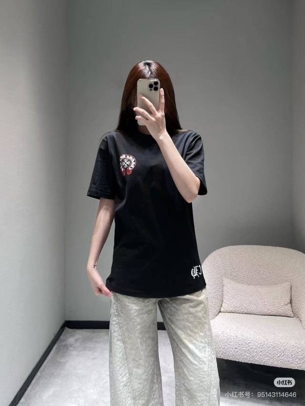 Chrome Hearts Horseshoe Print T-Shirt- Black