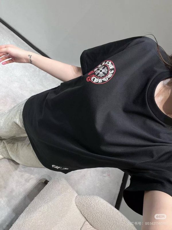 Chrome Hearts Horseshoe Print T-Shirt- Black