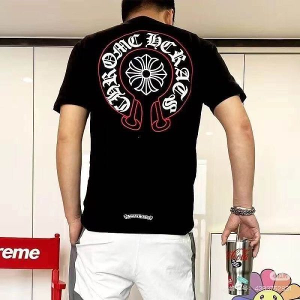 Chrome Hearts Horseshoe Print T-Shirt- Black