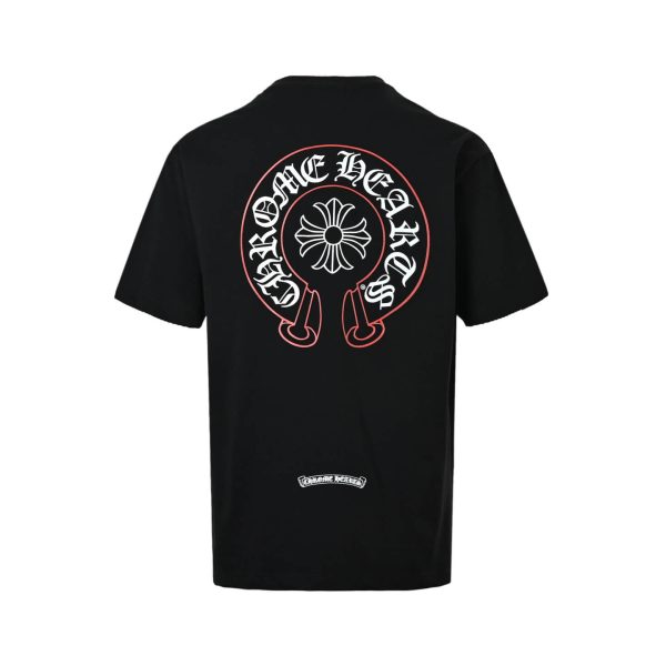 Chrome Hearts Horseshoe Print T-Shirt- Black