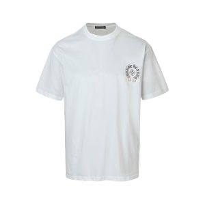 Chrome Hearts Horseshoe Print T-Shirt- White (8) Chrome Hearts Horseshoe Print T-Shirt- White
