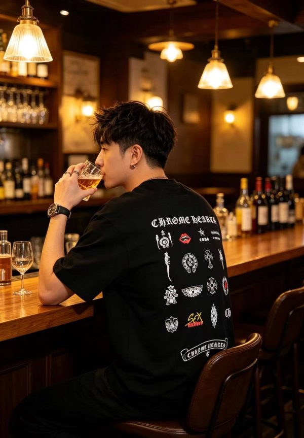 Chrome Hearts Multi Logo T-Shirt- Black