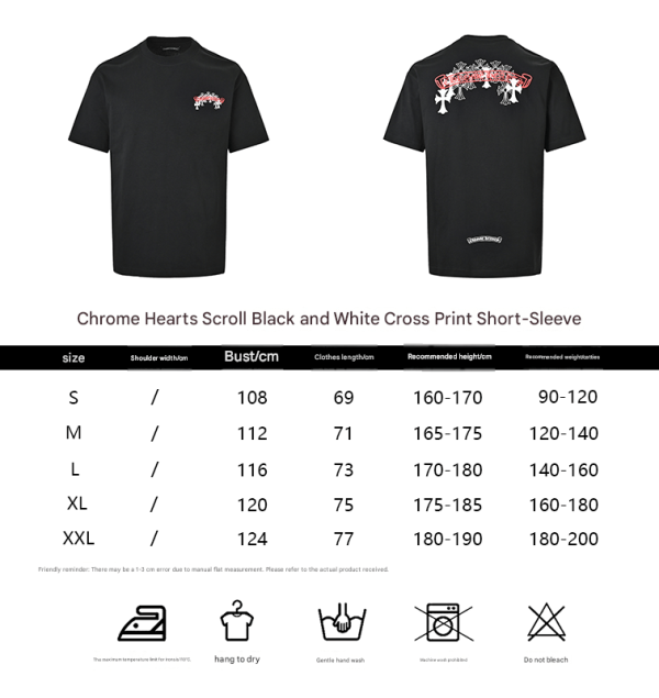 Chrome Hearts Red Cross Tee short-sleeve t-shirt- White (1) Chrome Hearts Red Cross Tee short-sleeve t-shirt- Black