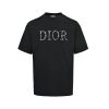 Dior white floral logo embroidered T-shirt- Black