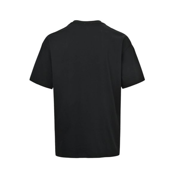Dior white floral logo embroidered T-shirt- Black