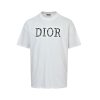 Dior white floral logo embroidered T-shirt- White